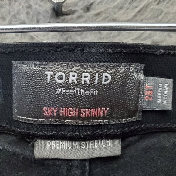 Torrid Jeans Womens Plus 28 Tall Black Sky High Skinny Premium Stretch Denim - Picture 2 of 13